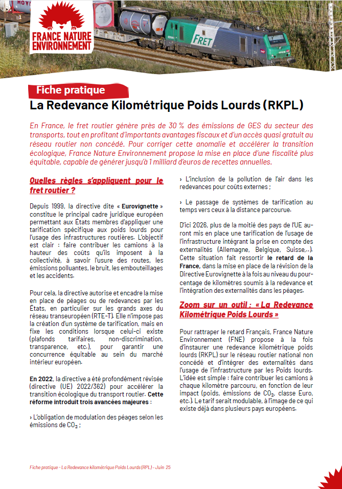 La Redevance Kilométrique Poids Lourds Fiche pratique - La Redevance Kilométrique Poids Lourds