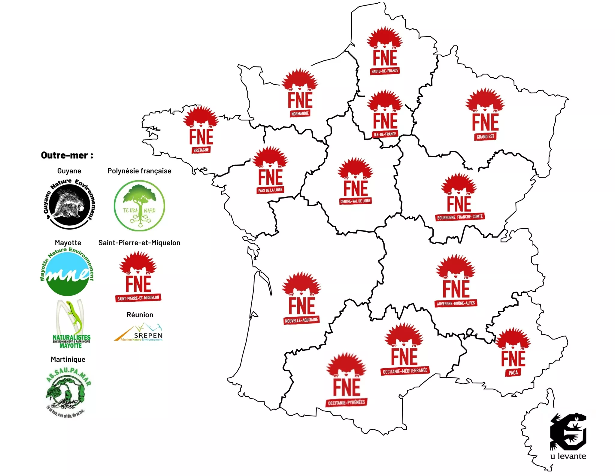 Carte des fédérations territoriales juin 2025