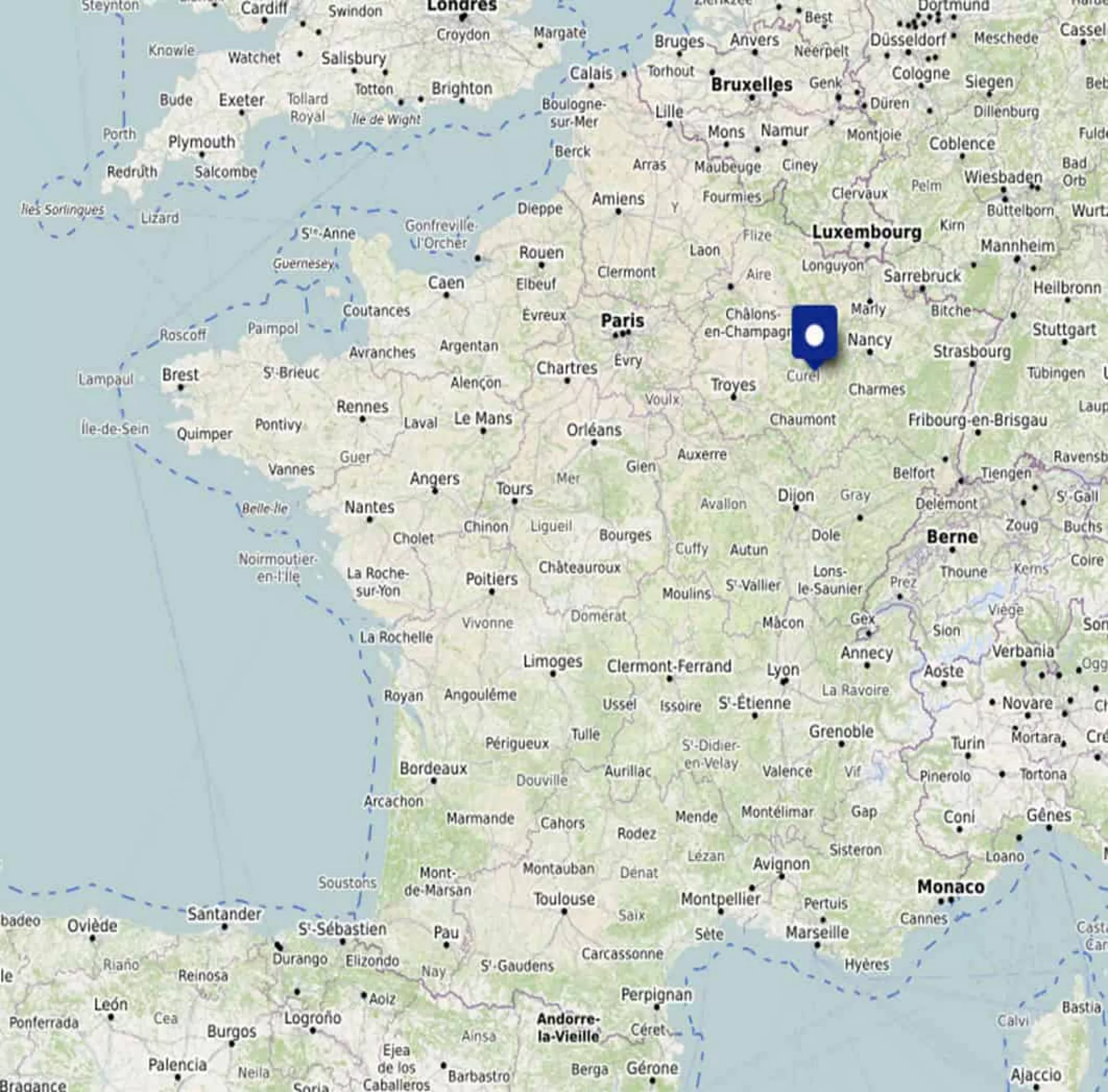 Localisation de Bure - carte élaborée avec OpenStreetMap