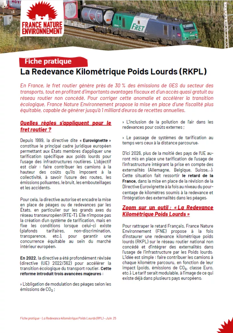 La Redevance Kilométrique Poids Lourds Fiche pratique - La Redevance Kilométrique Poids Lourds